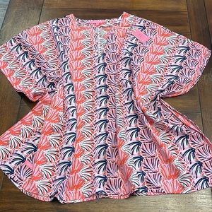 Seashell scallop caftan style beachy top